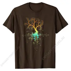 Shirt Fractal Tree T-Shirt Customized Tops Tees Cotton Men's T Shirt Customized Coupons