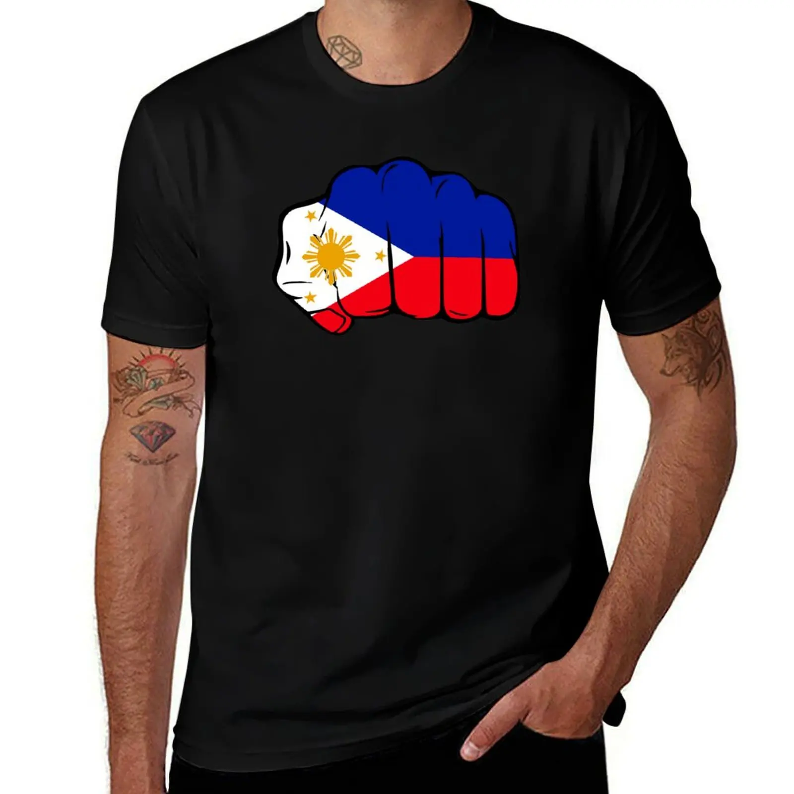 Pinoy Fist T-Shirt Fashion Print Casual Short Sleeve T-Shirt