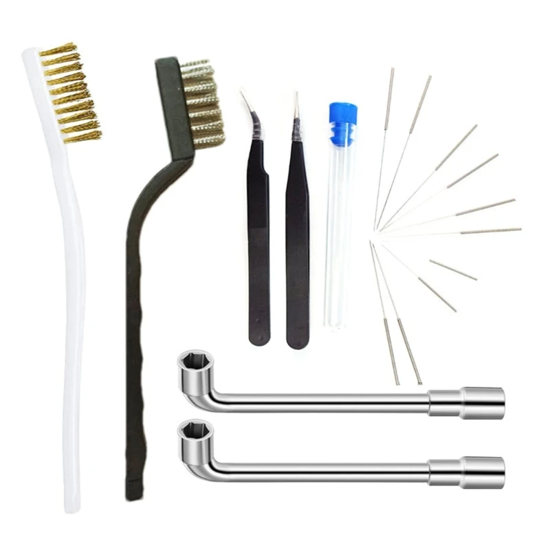 

3D Accessories Cleaning Brush Tools Wire Cleaning Brushes L Shaped Wrench Cleaning Needle Tweezers Set Dropshipping