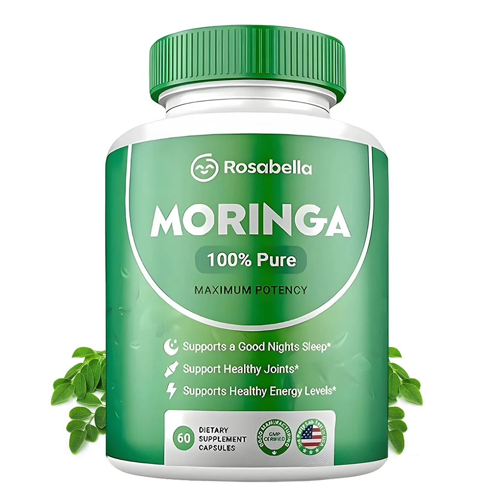Moringa Powder Capsules - 800mg of Pure Nutrient-Rich Moringa Powder,A Natural Green Antioxidant Superfood,Energy Immune Support