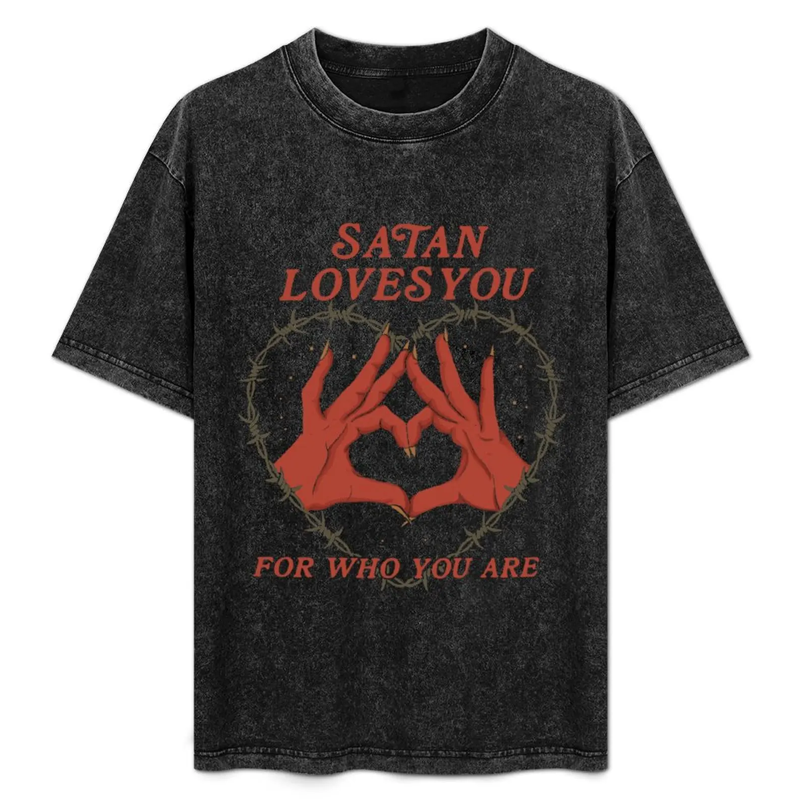 Satan Loves You T-Shirt quick drying shirts graphic tees big and tall t shirts for men