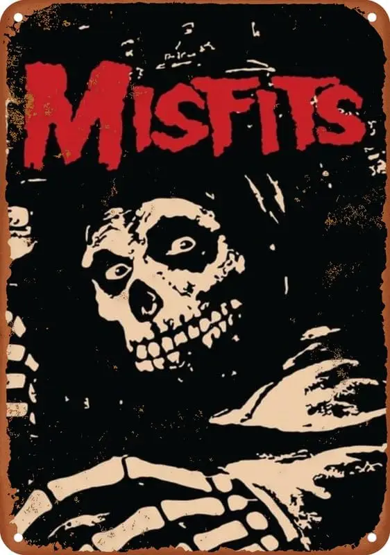 Misfits Band-Póster de Metal de aluminio, letrero de estaño Vintage, decoración de pared, letreros de aluminio Retro, decoración del hogar, habitación, carteles artísticos de Metal, col