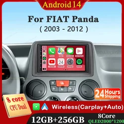 7“ Android 14 Carplay Auto Car Radio Multimedia For Fiat Panda 2003 2004 2005 2006 2007 2008 - 2012 Car Video Stereo Navigation