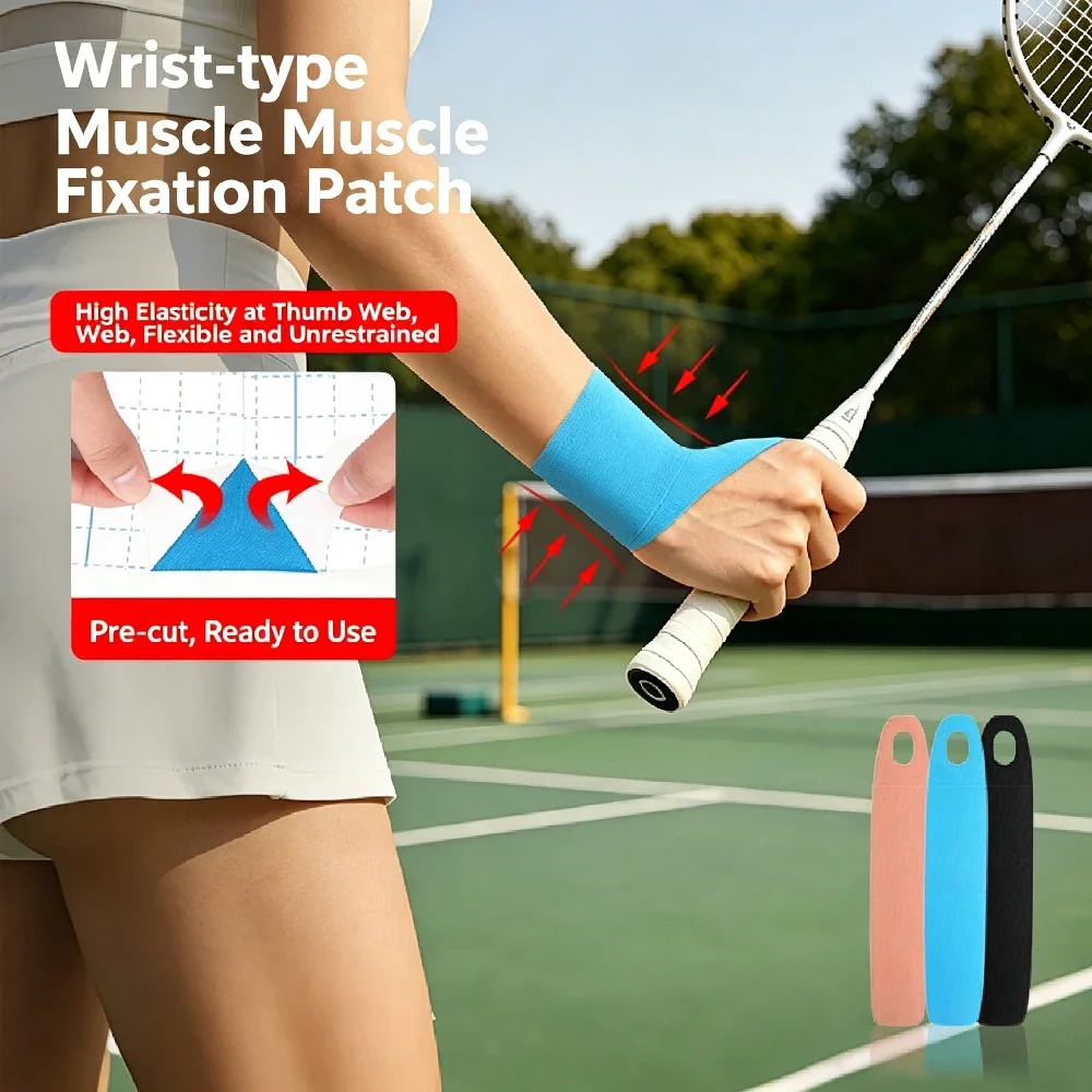 20PCS Preformed Wrist Muscle Fixation Kinesiology Tape, High Elastic Thumb Loop Athletic Tape,Waterproof Tape for Office Workers