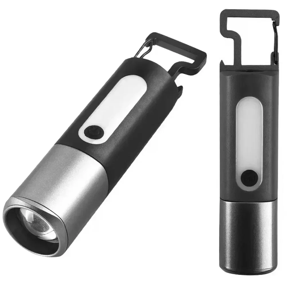 Small mini portable outdoor mobile high light power rechargeable super bright far shot led strong light flashlight