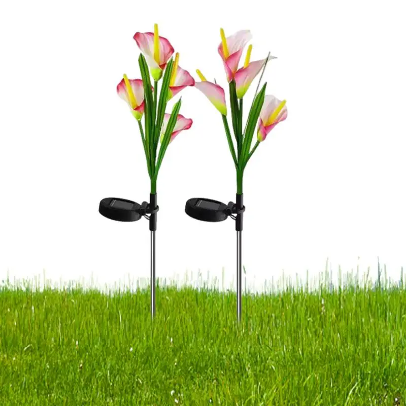 Calla Lily Lantern Garden Lawn Landscape Lamp 2pcs Color Changing Outdoor Waterproof Porch Backyard Garden Passage Decoration