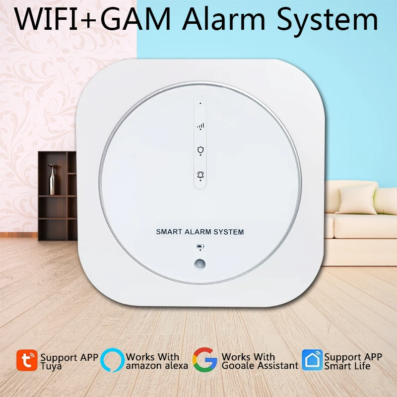 433Mhz Wireless Home Alarm System 2.4GHz WiFi Smart Tuya App Control Low Battery Reminder Wireless Home Security Alarm System