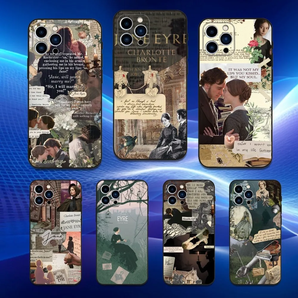 

Literature J-Jane E-Eyre Art Phone Case For iPhone 16,15,14,13,12,11 Plus,Pro Max,XS,X,XR,SE,Mini,8,7,Soft Silicone Black Cover