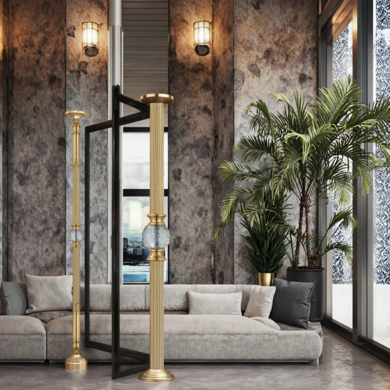 custom.Modern Balustrade Stairs in Black Bronze Made of Durable Brass Hotel & Luxury Decors