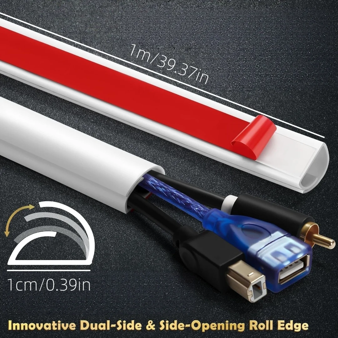 Cable Hider,Instantly Hiding Corner Clutter Cables|Flexible And Soft,Perfectly Fits Walls And Corners,with Invisible Design