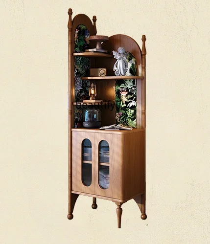 

Solid wood corner cabinet French antique living room corner shelf French retro, triangular bookshelf