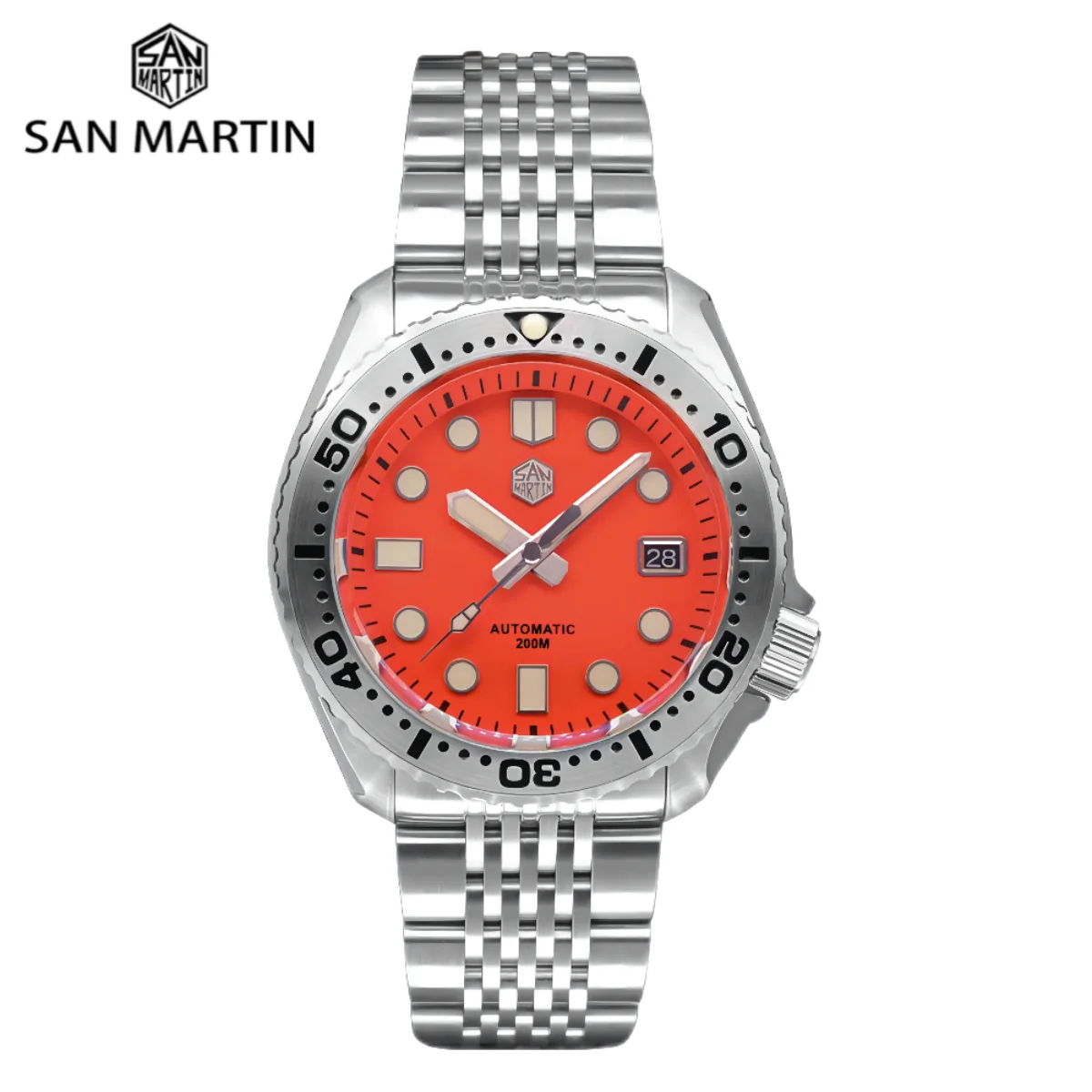 San Martin Men Luxury Sport Watches Mechanical NH35 Automatic Stainless Steel Sapphire 30Bar Waterproof Relogio Masculino SN0046