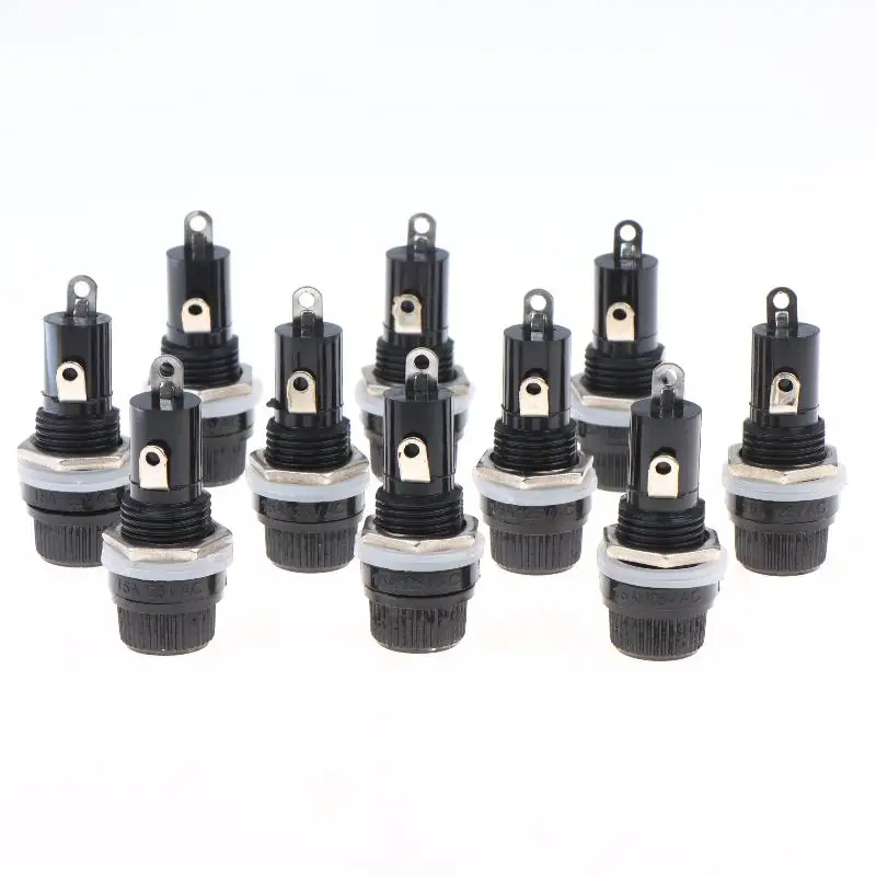 10Pcs 5*20mm Glass Fuse Holders 5x20 Insurance Tube Socket Fuse Holder For Insurance Panel Mount Fuse Holders