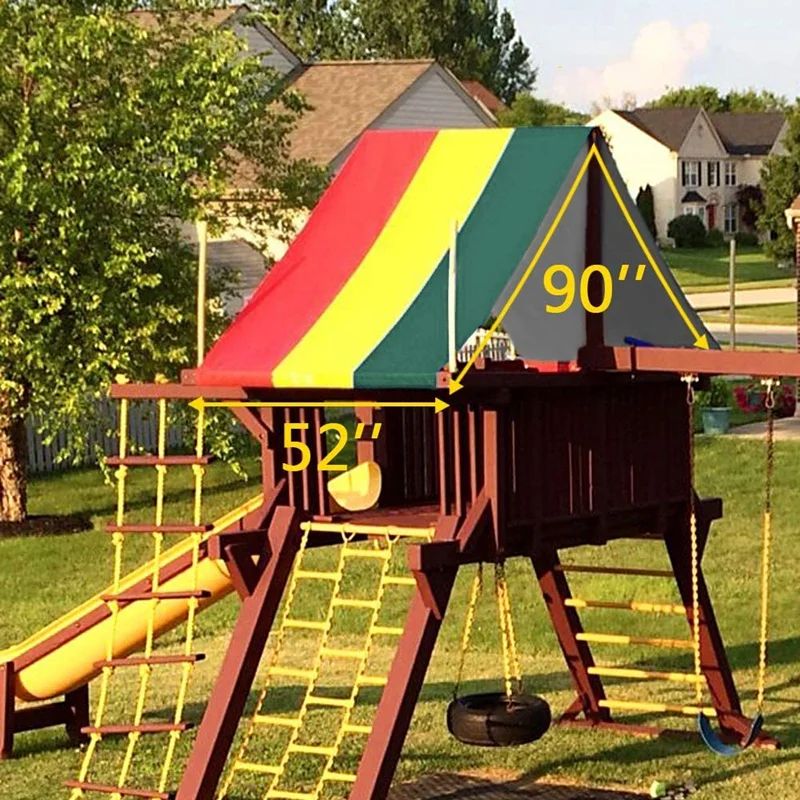 52 Inch X 90 Inch Swing Set Replacement Tarp For Play Set Outdoor, Multi-Color