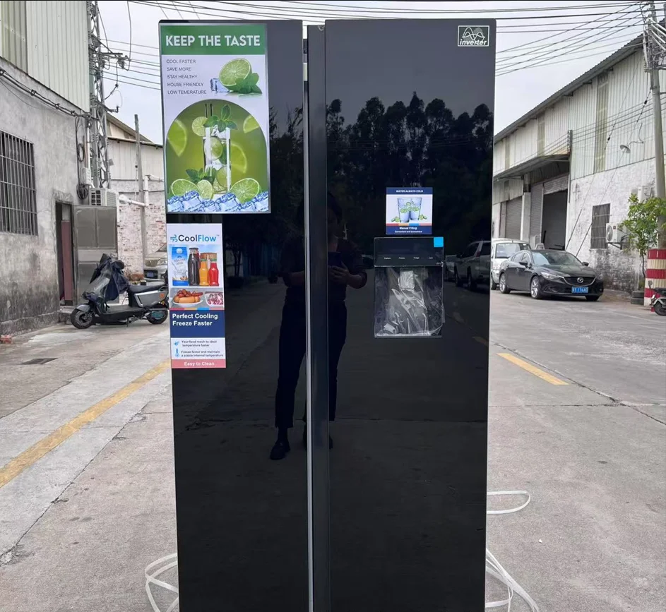 

Холодильник Side By Side 578L, двухдверный для домашнего использования с диспенсером для воды, ветроохлаждение, без мороз, оптовая цена на складе