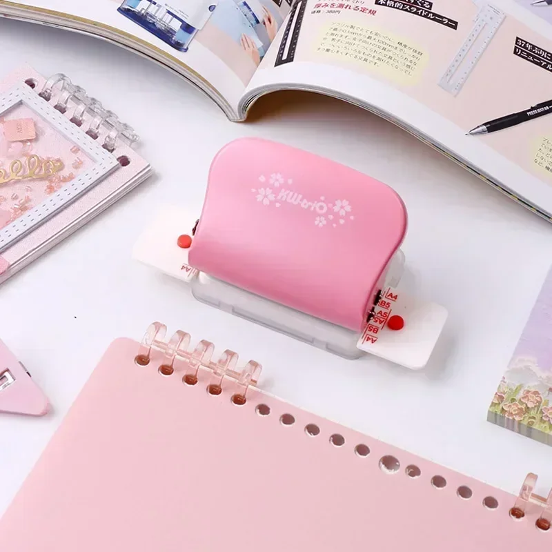 6-Hole Paper Punch Handheld Metal Hole Puncher Capacity 6mm for A4 A5 B5 for Notebook Scrapbook Diary Binding