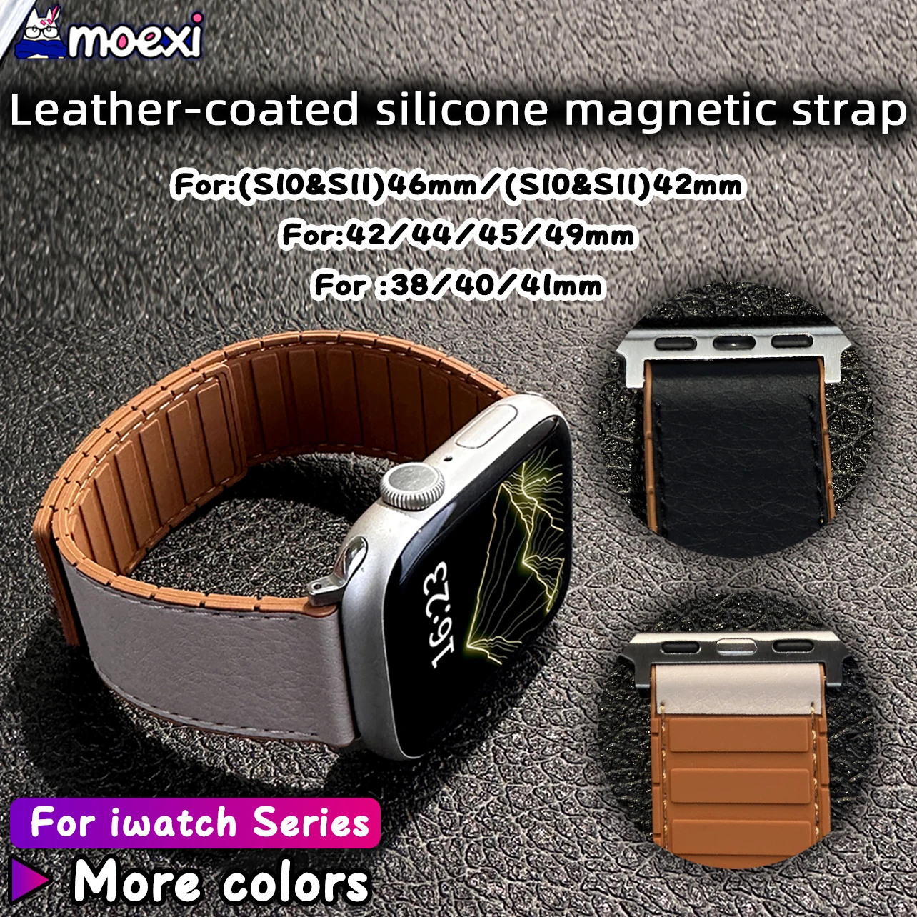 

Силиконовый магнитный ремешок для часов с кожаным покрытием для CD12Max S11 Ultra 4 S10 Pro Max s12ultra M9U T900ultra2 CD55MAX