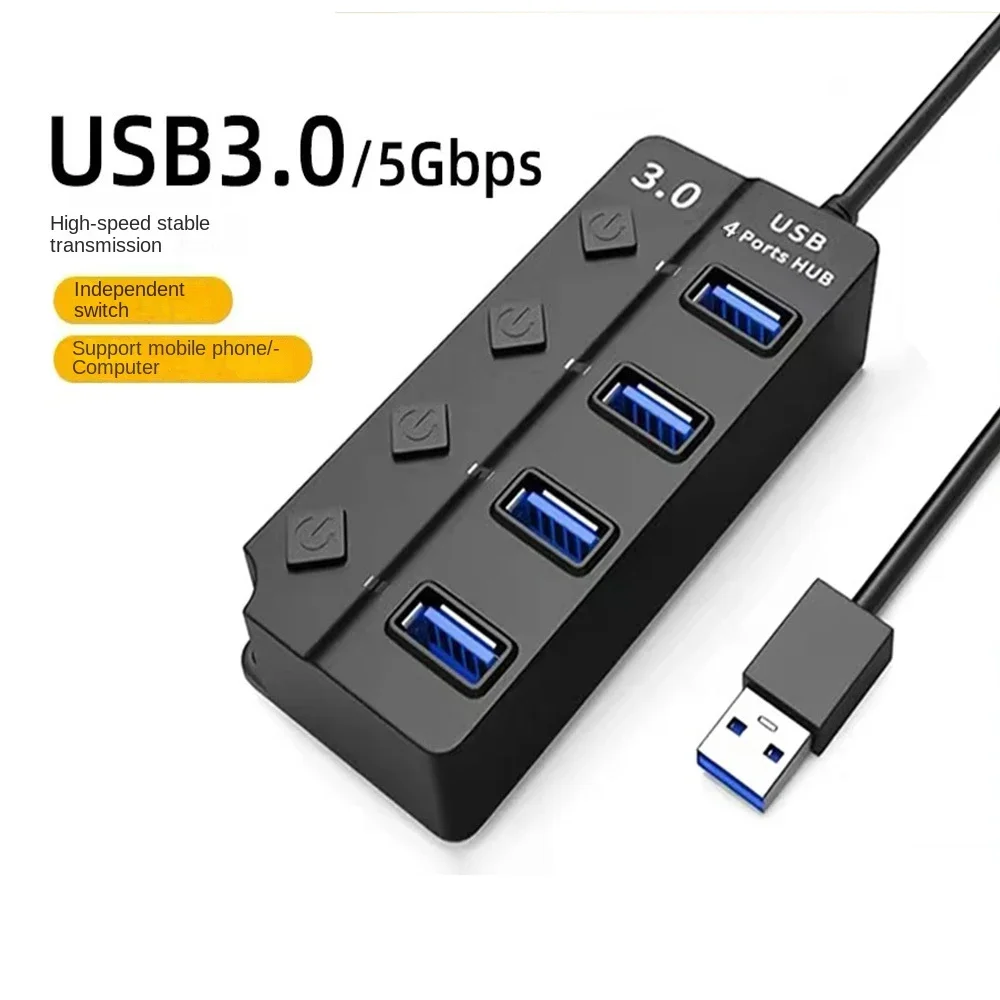 USB 3,0 разветвитель с выключателем и кабелем 15 см