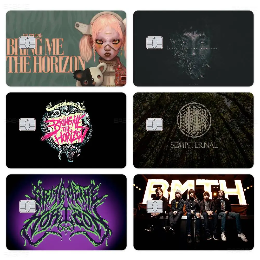 B-Bring Me The H-Horizons BMTH Anime Cartoon Bear Skin Sticker Film Tape Case for Big Credit Debit Card Front Side