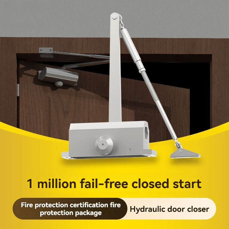 

Two-stage speed adjustment automatic door closer,with cushioning and rebound function,suitable for fire doors,made of cast alumi