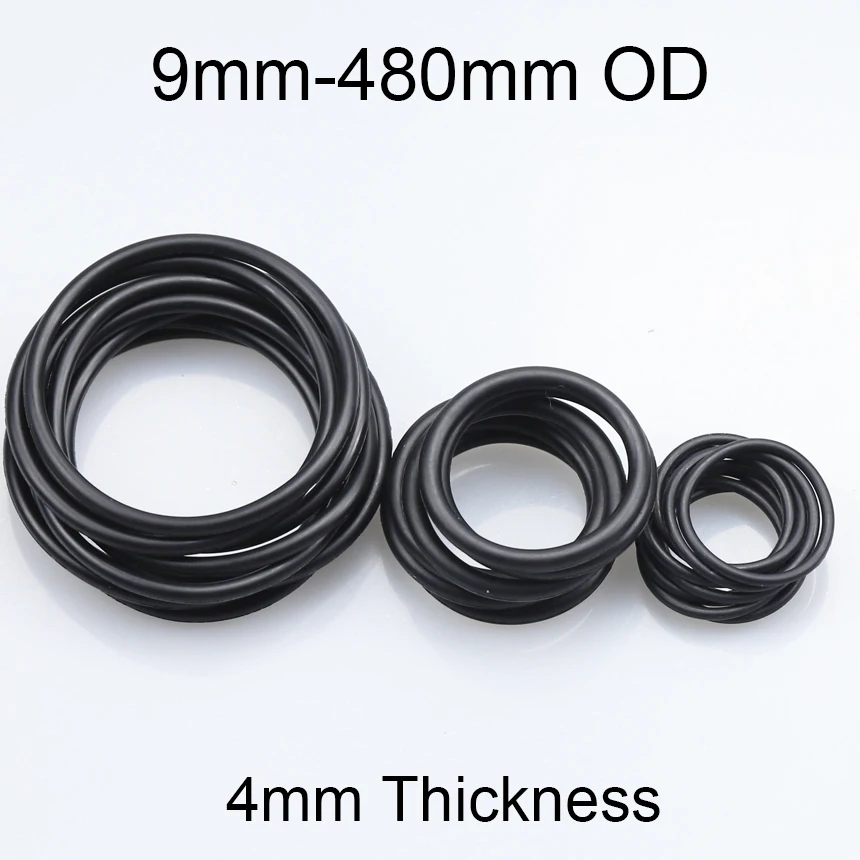 9/20/30/50/70/100/200/300/400-480mm OD 4mm Thicknees CS Black Nitrile Rubber NBR Joint Gasket Sealing Washer Seal O-Ring O Ring