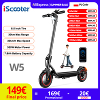 W5 Electric Scooter 8.5 Inch 350W Motor 36V7.8Ah Battery 30kmh Top Speed 34km Range Dual Brake Inflatable Tires APP Connected