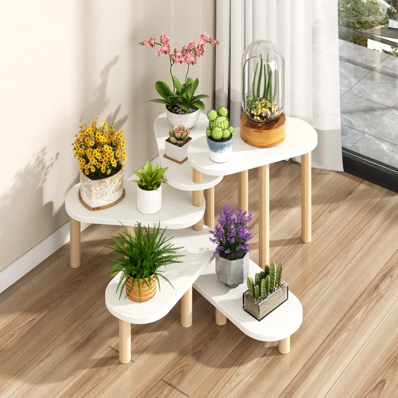 Stairs Deformable folding flower stand Living room floor-standing multi-level shelf Plant display rack Floral art rack