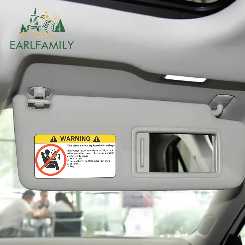 EARLFAMILY 13 سنتيمتر ل وسادة هوائية تحذير ملصقات السيارات الفينيل قافلة شخصية ملصق مائي RV JDM VAN الكتابة على الجدران الكرتون ديكور مقاوم للماء