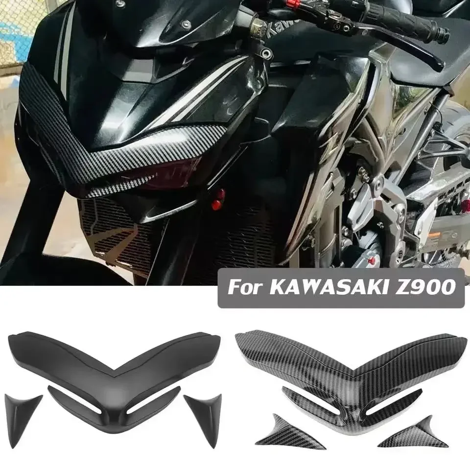 For KAWASAKI Z900 Z 900 z900 2017 2018 2019 Front Fairing Aerodynamic Winglets Front Beak Nose Cone Extension Cover Extender