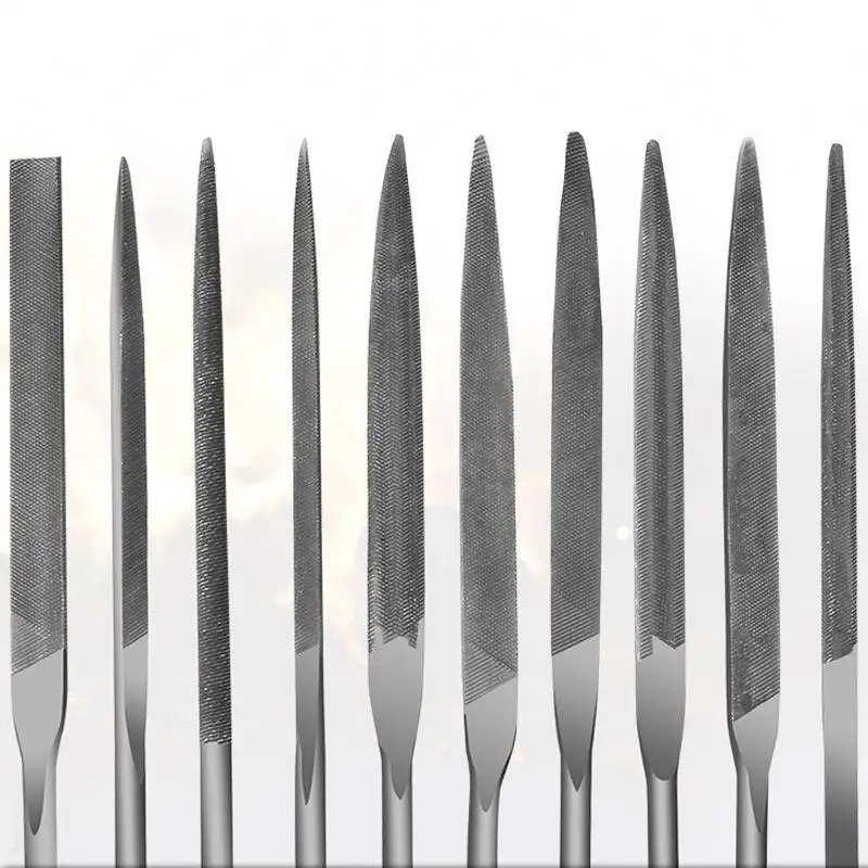 10개/세트 금속 바늘 파일 세트 목재 라스프 금속 연마 핸드 파일 도구 강철 라스프 금속 유리 돌 목재 조각용 바늘 파일