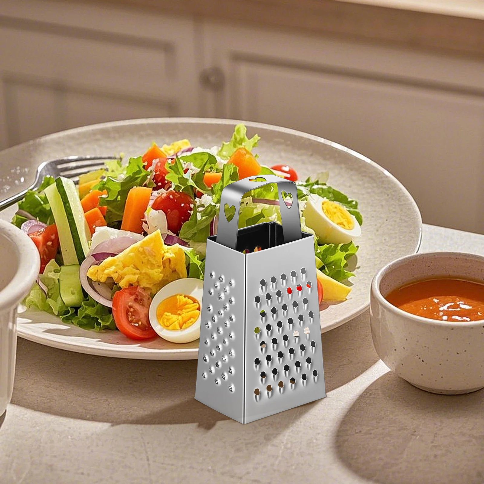 

6Pcs Mini Stainless Steel Grater Four Sided Cheese Shredder Kitchen Gadget for Vegetable Slicer Potato Garlic Carrot Zest