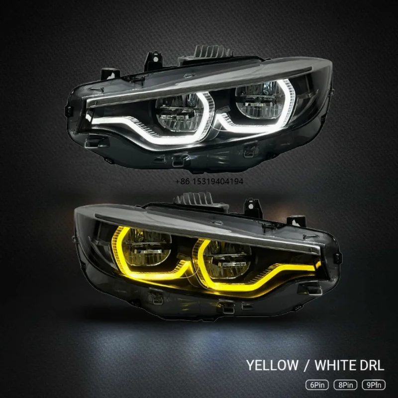 

4 Series F32 F33 F36 F80 F82 M3 M4 2013-2020 LED Headlight Assembly Version, Yellow And Daytime Running Lights 6Pin 8Pin 9Pin