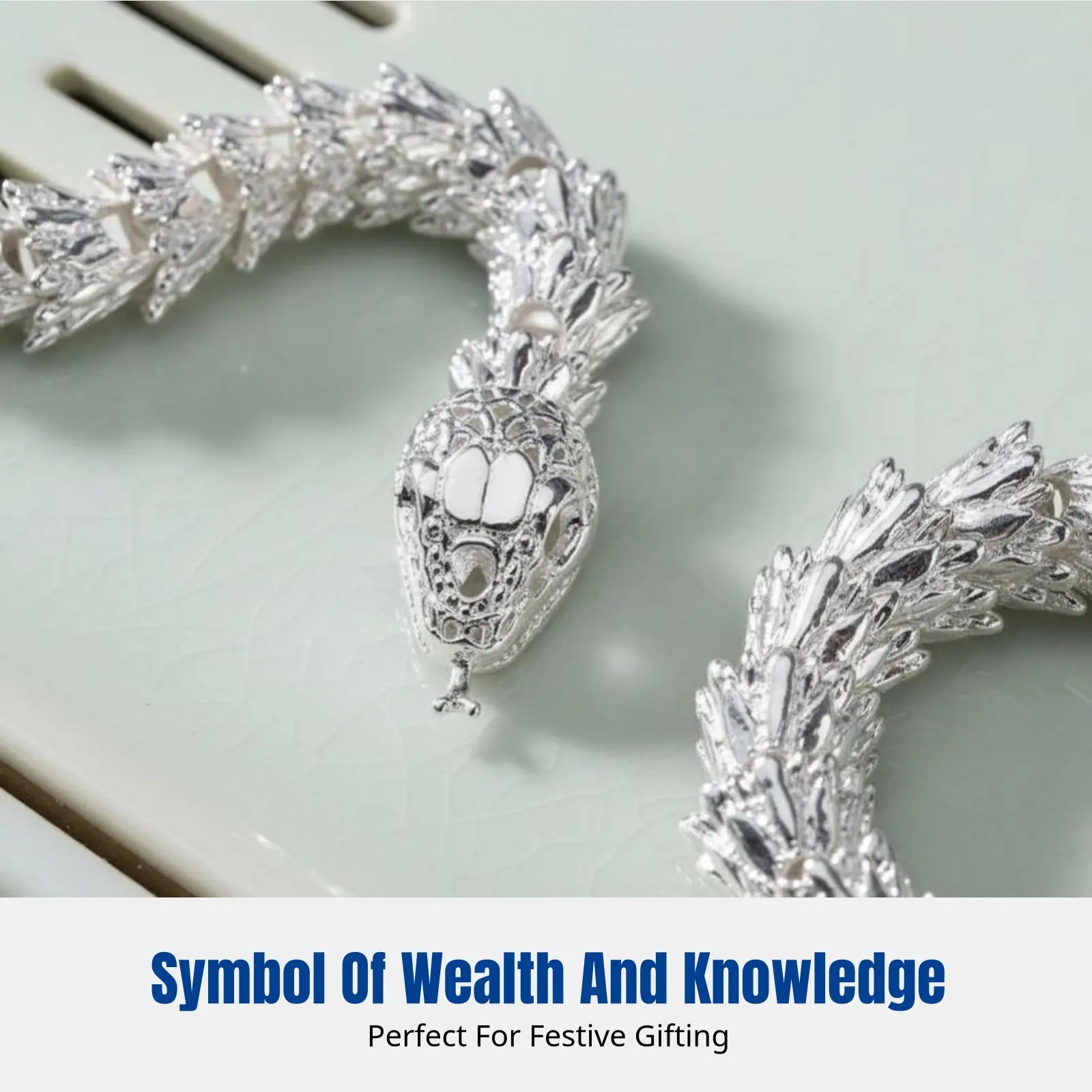 Movable Joint Snake Tea Pet, Realistic 3D Alloy Sculpture, Vintage, Office, Gift