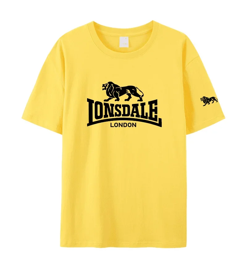 Summer LONSDALE fashion men's short sleeve T-shirt Men's casual cotton top Men's casual soft T-shirt men's black T-shirt