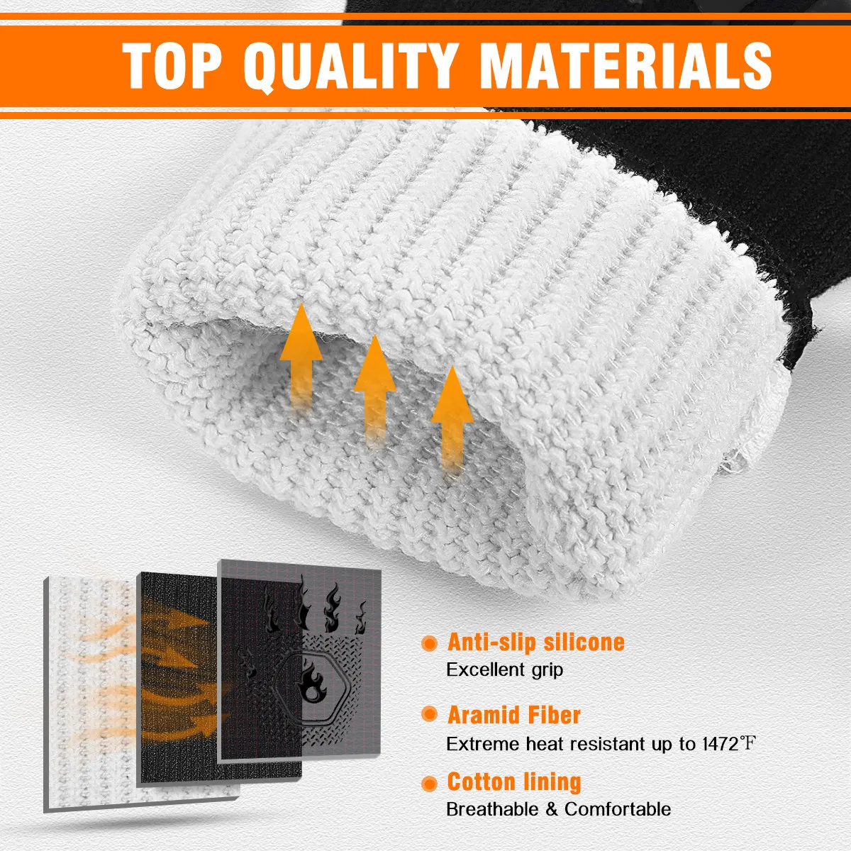 1 Pair Heat Resistant Silicone Oven Gloves 13.78 Inch Length 4.92 Inch Sleeve For Bbq Grilling Baking Cooking Protection Up To