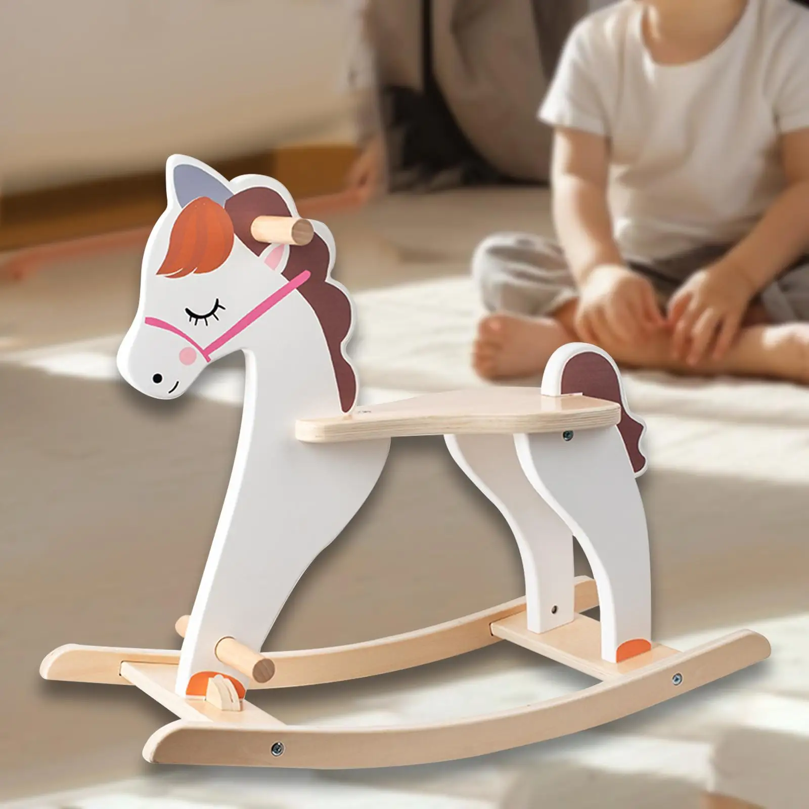 Wooden Rocking Horse Nursery Ride Animal for Child Boys Girls Festival