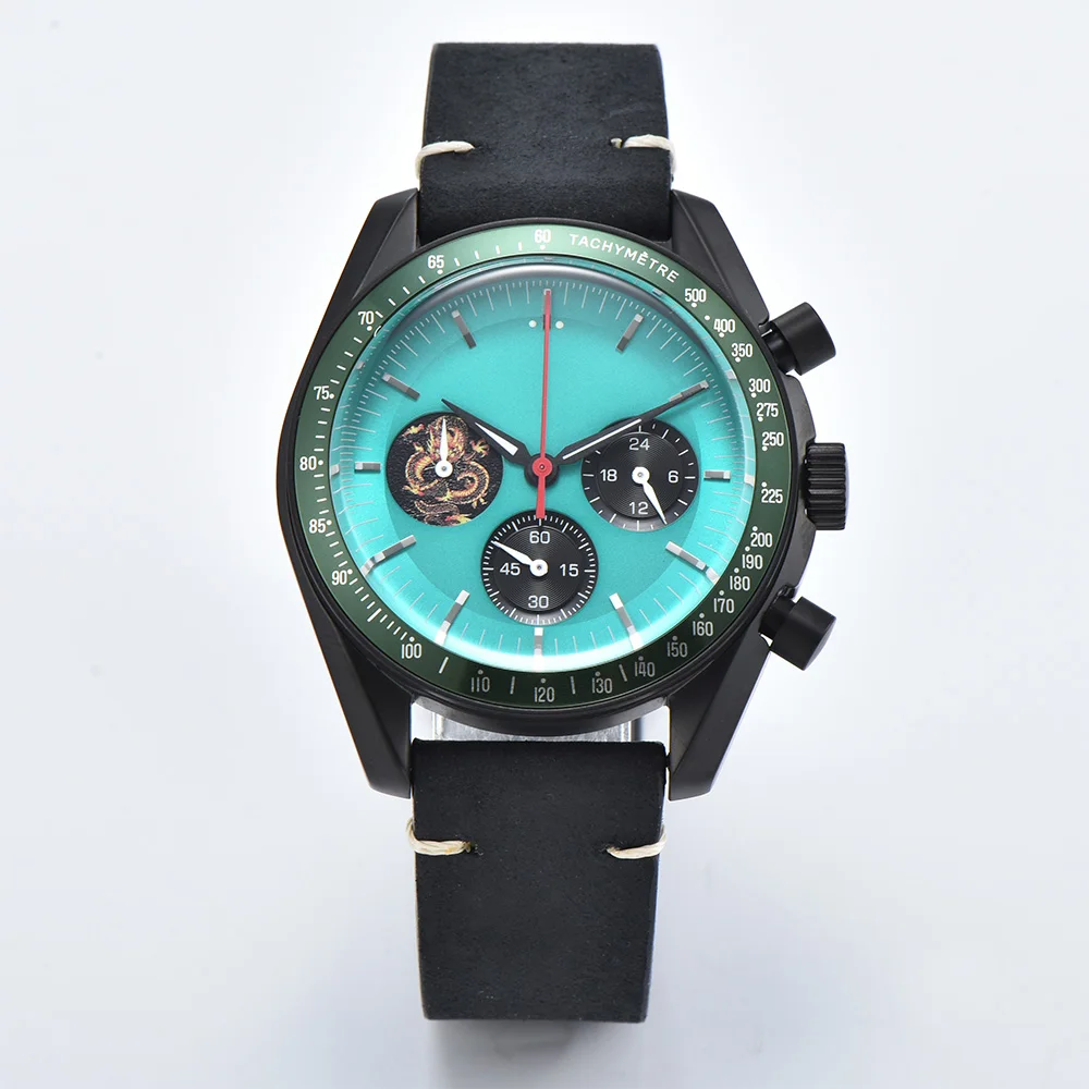 

PARNSRPE Новые 40 мм VK63 Спортивные мужские кварцевые часы со светящимся циферблатом, хронограф, мужские часы, винтажные часы