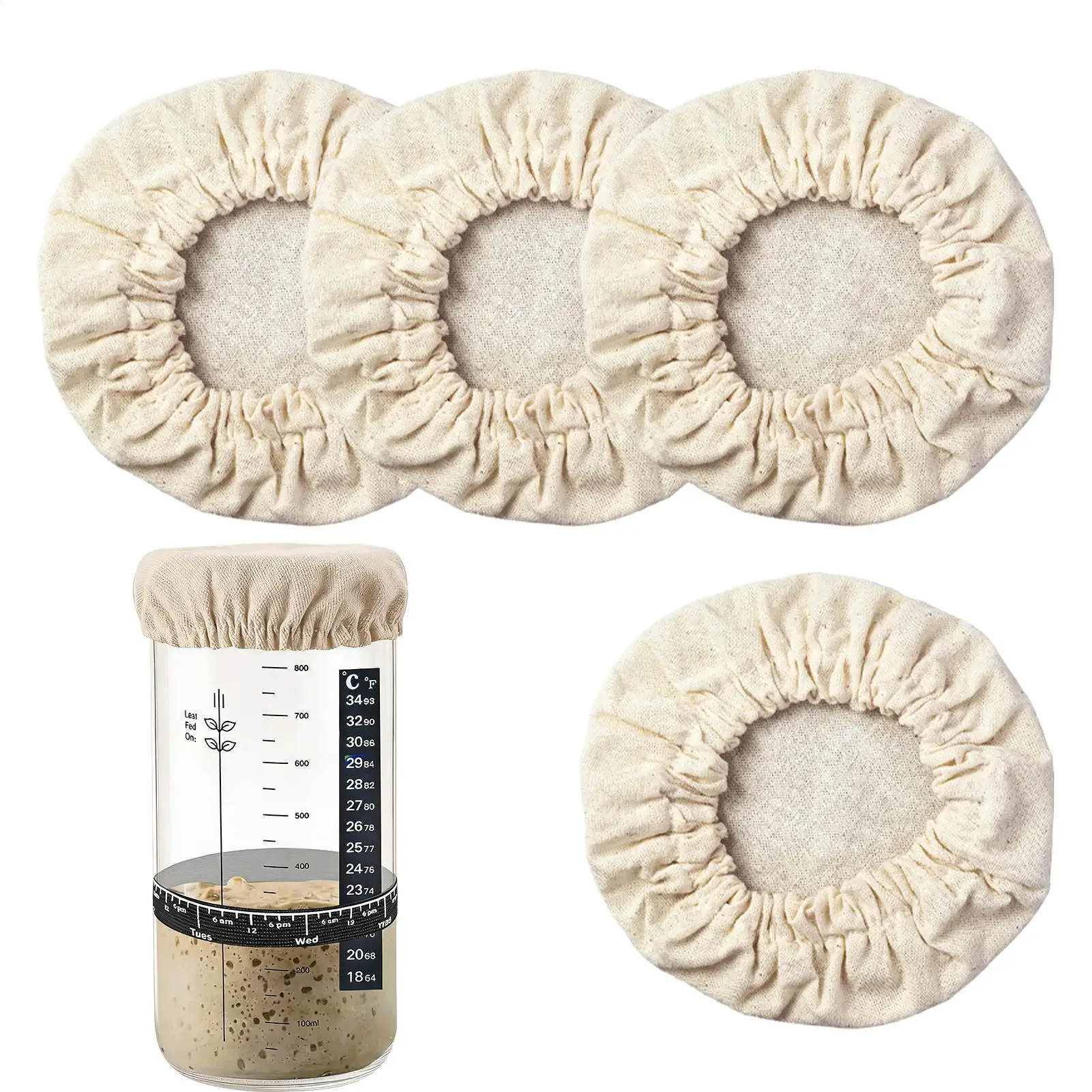 Bread Dough Jar Cover 3-4Inch Container Fit Baking Tool Bread Fermentation Covers for Kitchen Baking Bakery Studio Dorm