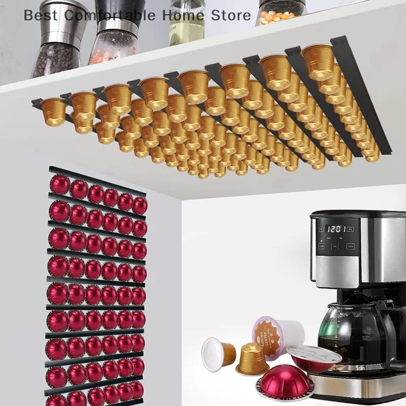 Coffee Pods Capsule Storage Rack 6pcs/set Self Adhesive Strips For kcup Nespressos Dolce Gusto Vertuoline Coffee Capsule Holder