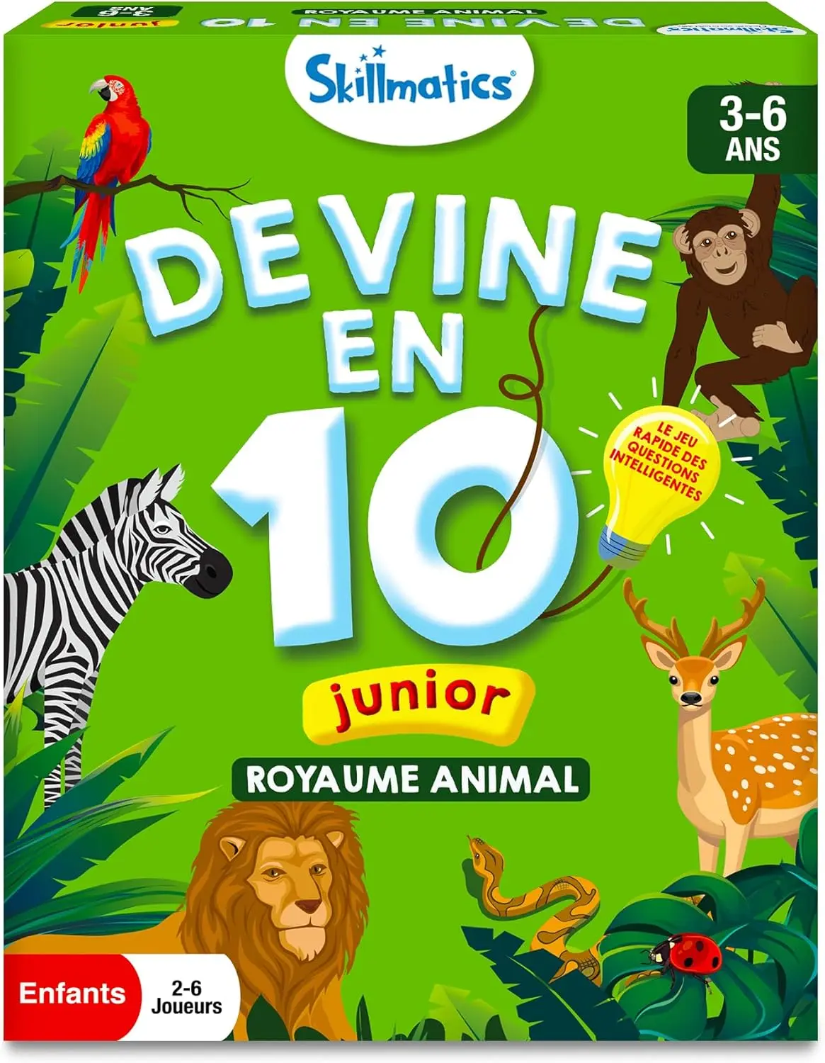 Guess In 10 Junior Animal World Educatief kaartspel Frans leren leren, dieren, cadeau voor kinderen, 3-6 jaar, kaarten