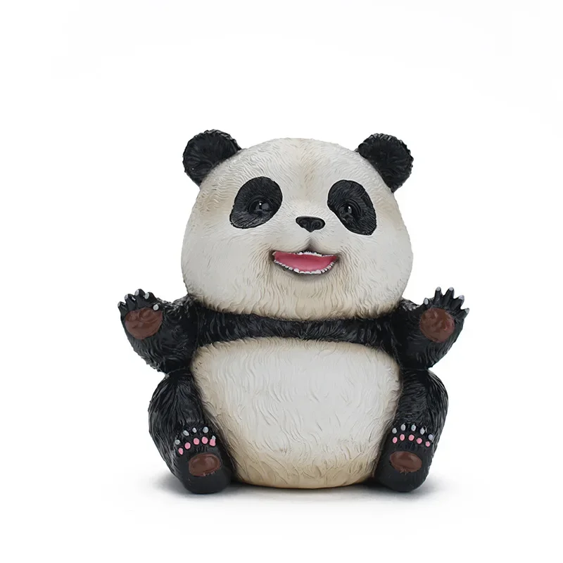 Adorable Panda Resin Figurine Cute Animal Desk Decor Home Heartwarming Gift Stress-Relief Decoration Creative Resin Art Craft