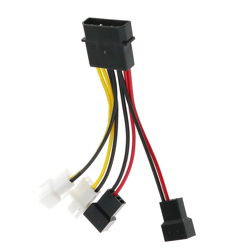 B68A 1 Uds Molex de 4 pines a ventilador de 3 pines Cable de alimentación conector adaptador Cables de ventilador de refrigeración de computadora 12V/5V DC para CPU PC ventilador con cubierta