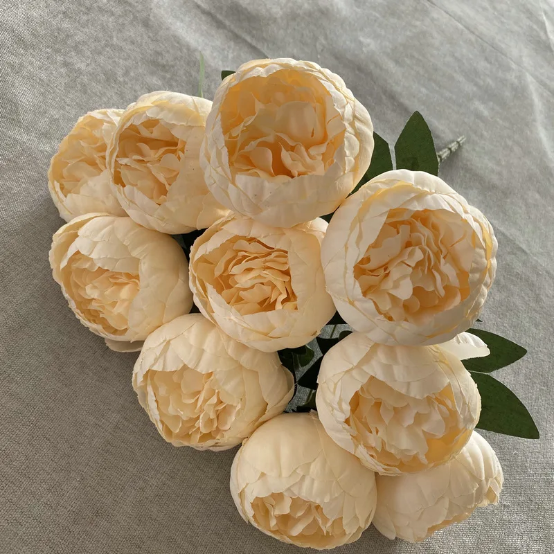 10 Köpfe große Knospe Seide Pfingstrose künstliche Blume Pfingstrose Brautstrauß Outdoor Hochzeit Dekor Home gefälschte Blume Valentinstag Geschenk – Detail 12