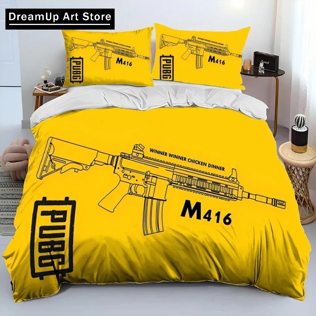 3D Rifle Revolver Cartridge Gun Bedding Set Duvet Cover Bed Set Quilt Cover Twin Single Queen King Size Boys Adult Home Textile