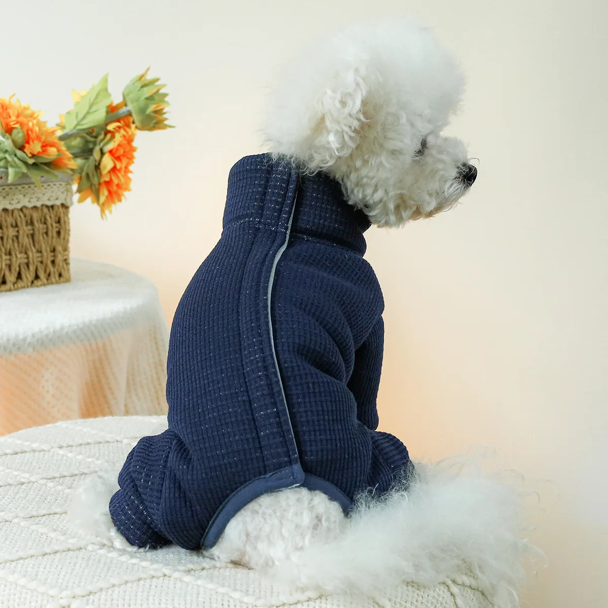 Winter Costumes for Dogs Autumn Warm Comfort Soft Red Blue Gray Puppy Clothes for Small Animal Male Female Fully Covered Belly