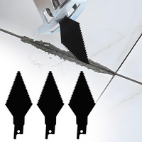 Grout Remover Tool 3pcs Hight Carbon Steel Double-Edged Cutter Blade for Reciprocating Saw Remove Grout or Cleaning Tile Joints
