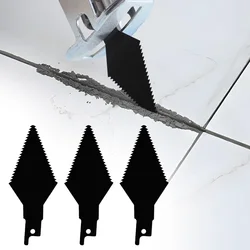 Grout Remover Tool 3pcs Hight Carbon Steel Double-Edged Cutter Blade for Reciprocating Saw Remove Grout or Cleaning Tile Joints