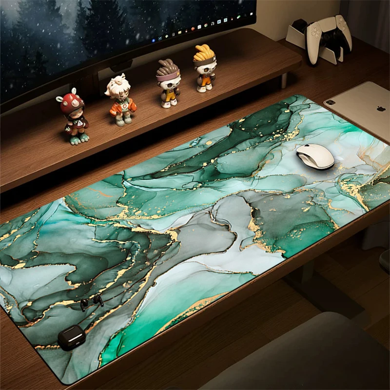 

Marble Design Lightweight Mouse Pad Extended Non Slip Rubber Base Stitched Edges Durable Keyboard Mat For Office Home Laptop PC