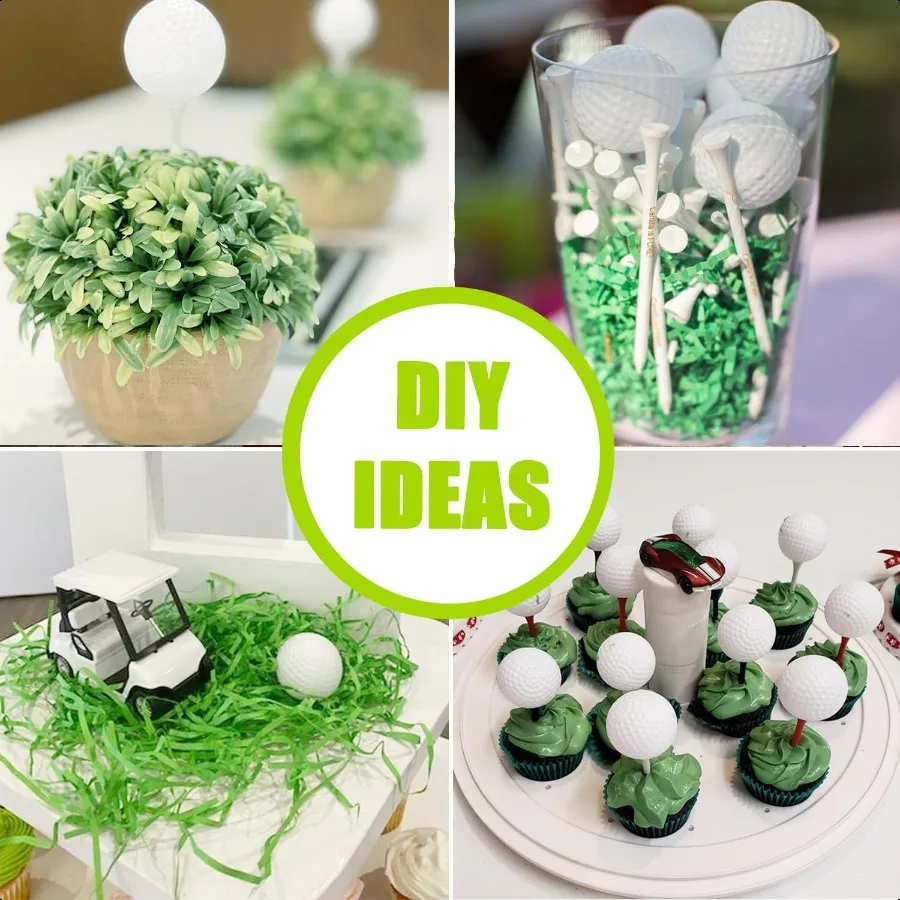 KOFULL كرات جولف بلاستيكية ممارسة 24 100 حزمة كرات جولف بلاستيكية مجوفة للتدريب الداخلي والخارجي زينة حفلات الجولف