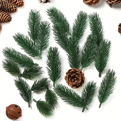 10/20/50Pcs Pine Branches Artificial Plants Christmas Wedding Home Tree Decor DIY Handcraft Bouquet Gift Box Fake Plants Needle